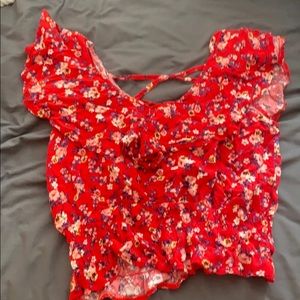 Cross cross back crop top